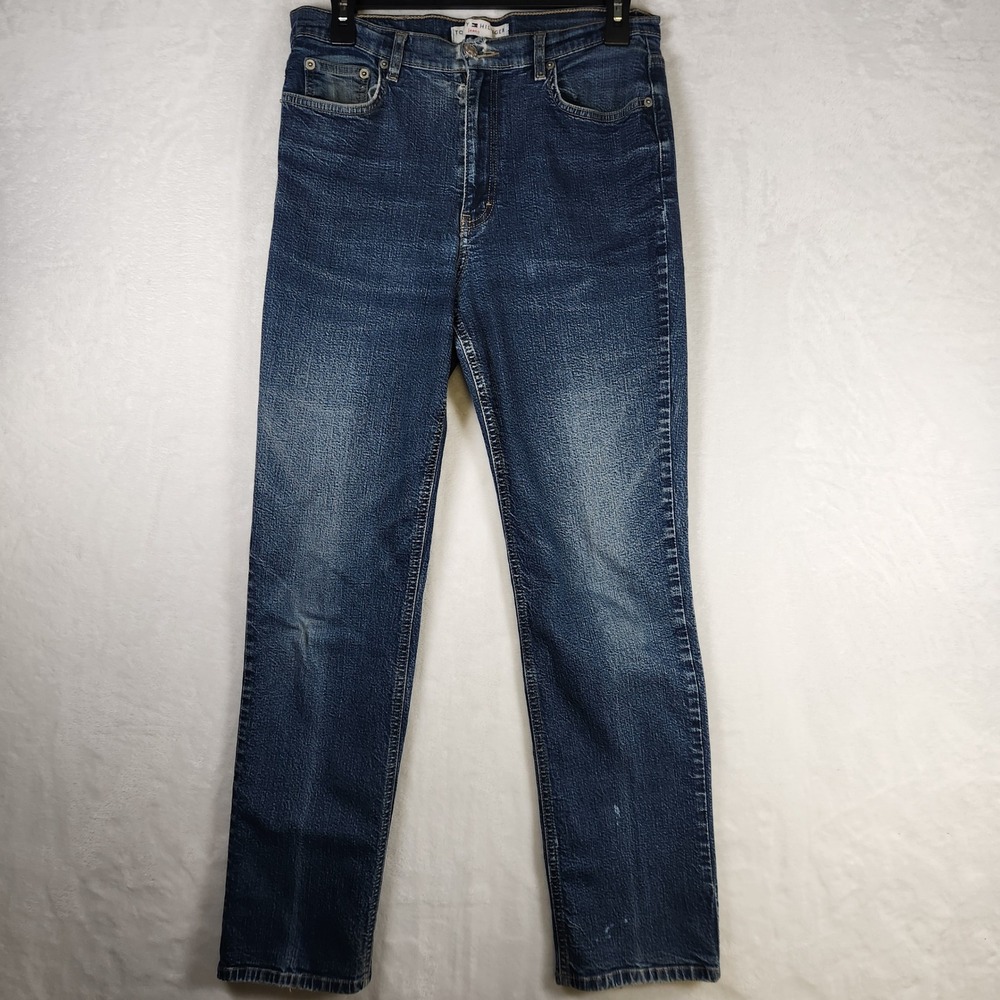 Tommy Hilfiger Jeans‎ Women's Size 12 Blue Denim High Rise Straight Leg